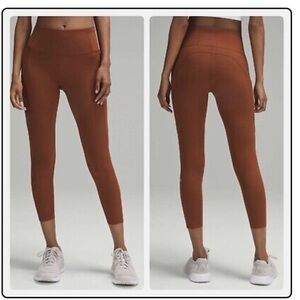 lululemon athletica burnt orange cropped leggings